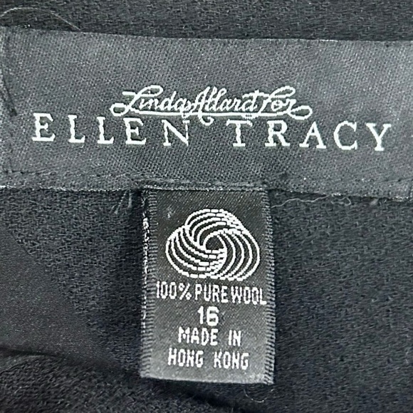 Vintage Ellen Tracy 100% Wool Black Beaded Shift Dress | Size 16 - Picture 4 of 8